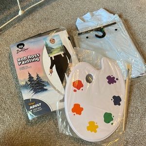 Bob Ross + Painting Halloween Costume adult couple set